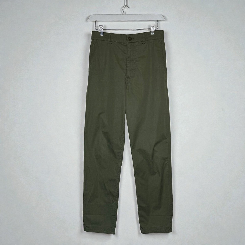 COS Cotton Straight Leg Chino Utility Pant Tapered Olive Green size 6